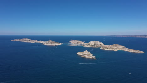 Beautiful-aerial-large-view-over-the-Frioul-archipelago-Château-d'If-Marseille
